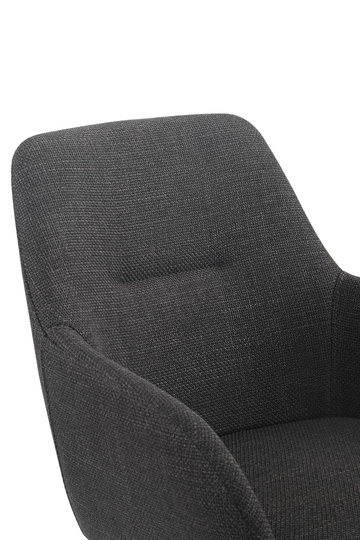 ARMLEHNSTUHL-SET TRIEST S 2ER-SET - Anthrazit/Schwarz, MODERN, Textil/Metall (56/83/60cm) - MID.YOU