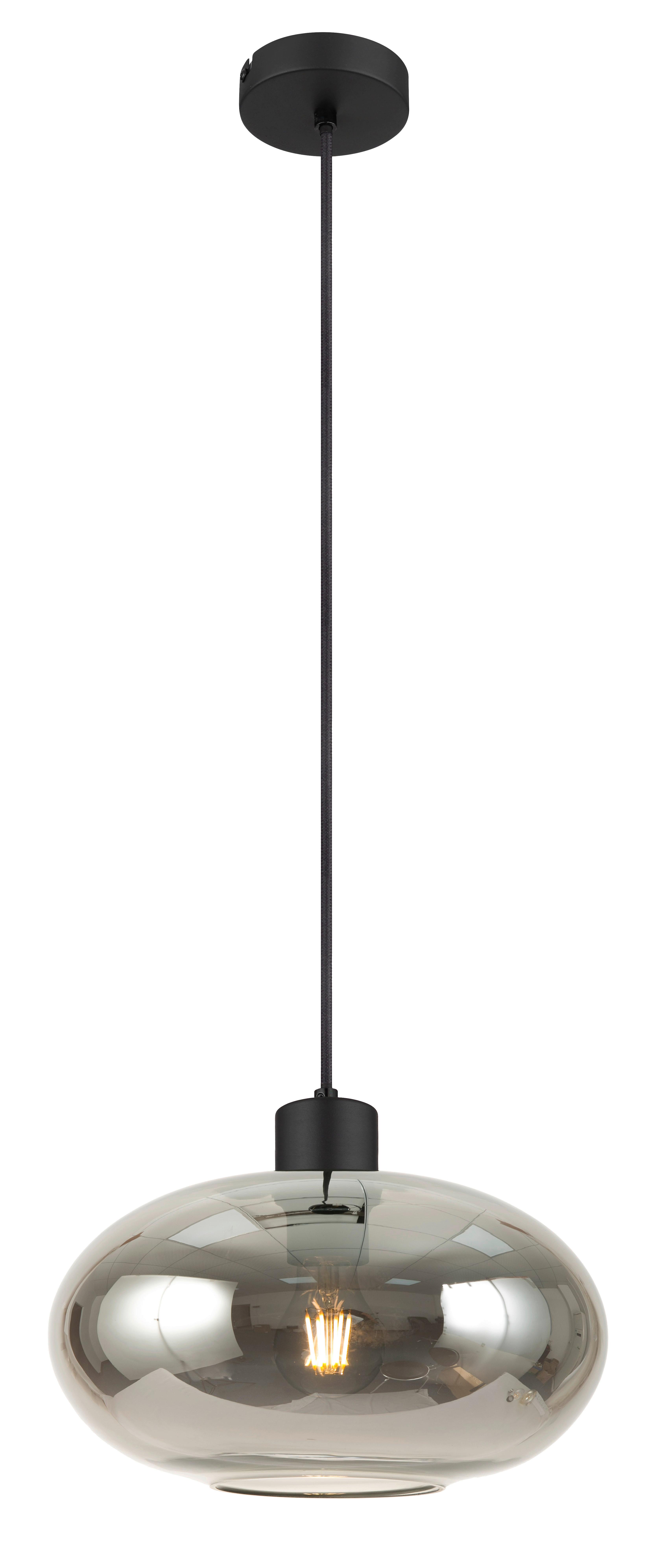Hängeleuchte Tipo in Schwarz max. 25 Watt - Schwarz, MODERN, Glas/Metall (30/120cm) - Mömax