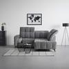 SOFFA PARIS - mörkgrå/svart, Klassisk, metall/trä (215/85/182cm) - Mömax