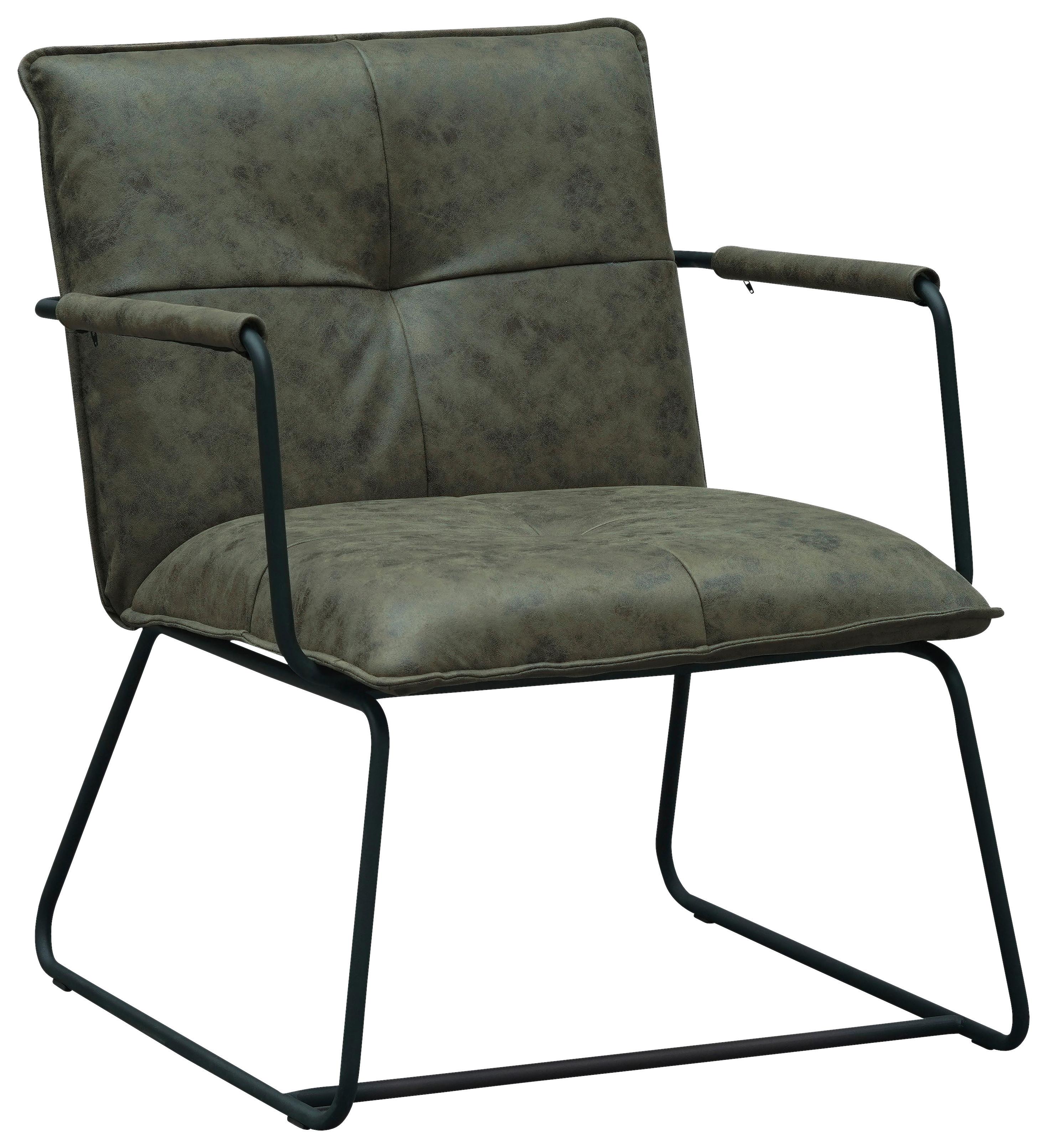 SESSEL BILBAO - Schwarz/Grün, MODERN, Textil/Metall (65/80/68cm) - MID.YOU