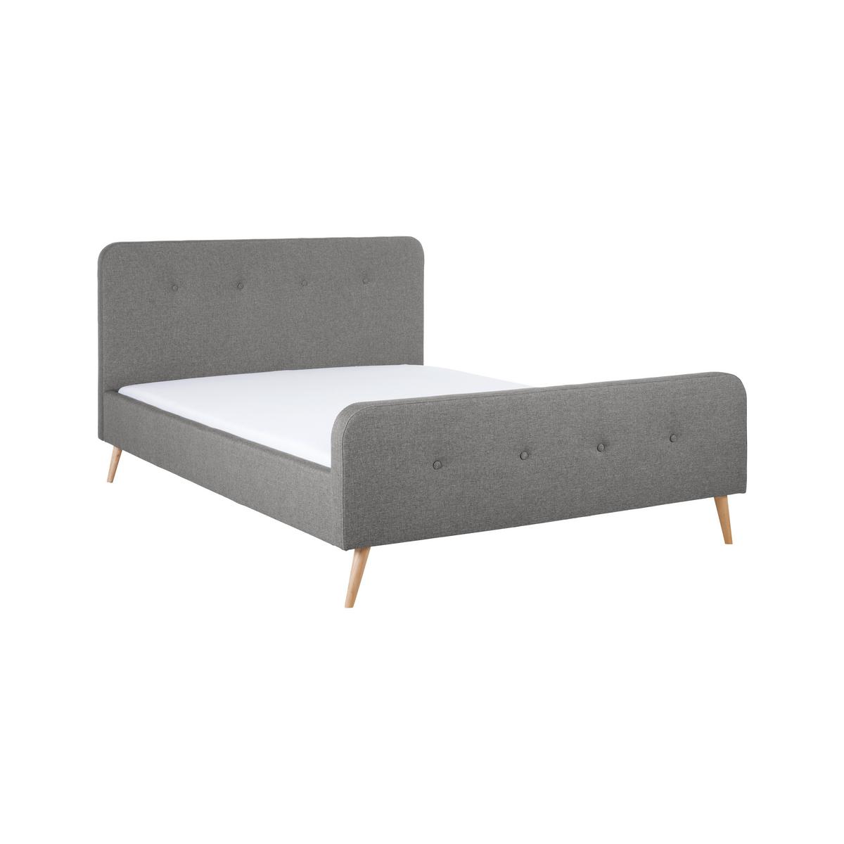 Polsterbett Barleta Dunkelgrau ca. 120x200cm - Dunkelgrau/Naturfarben, MODERN, Holz/Textil (120/200cm) - Mömax