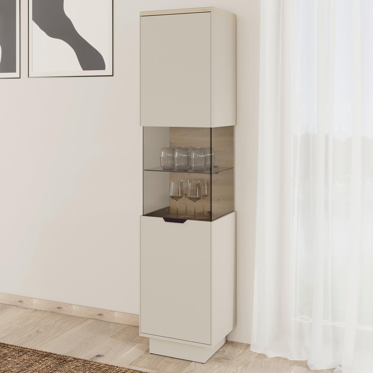 Vitrina Darius - kašmir/hrast Artisan, Trend, staklo/drvni materijal (45/195,5/37cm) - Modern Living