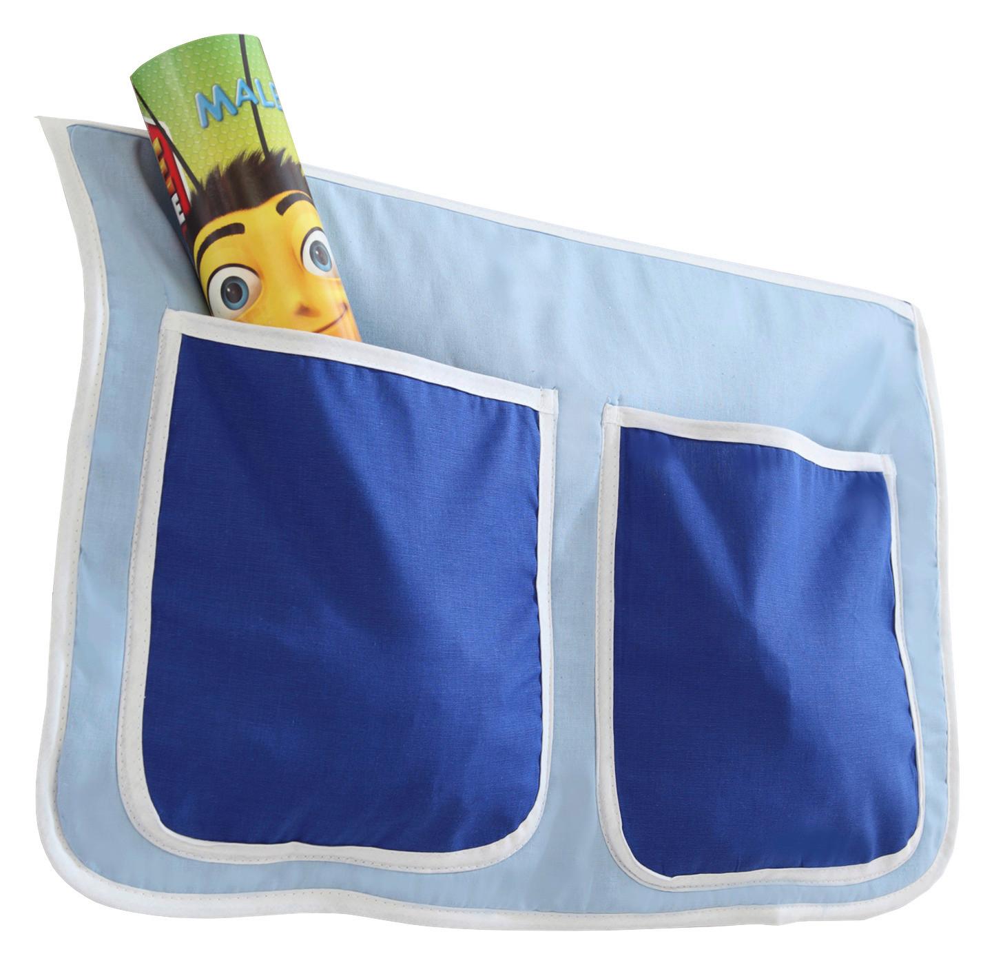 Betttasche "Stofftasche", hellblau/dunkelblau - Dunkelblau/Hellblau, KONVENTIONELL, Textil (56/32/2cm) - MID.YOU