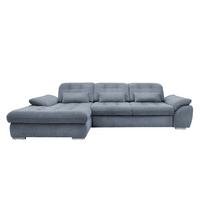 Ecksofa Rigatti mit Bettkasten ca. 184x314 cm Hellblau - Chromfarben/Anthrazit, MODERN, Textil/Metall (184/314cm) - Livetastic