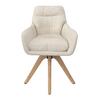 STOL MED ARMSTÖD JUANA - cremefärgad/naturfärgad, Modern, trä/textil (61/93/65cm) - Bessagi Home