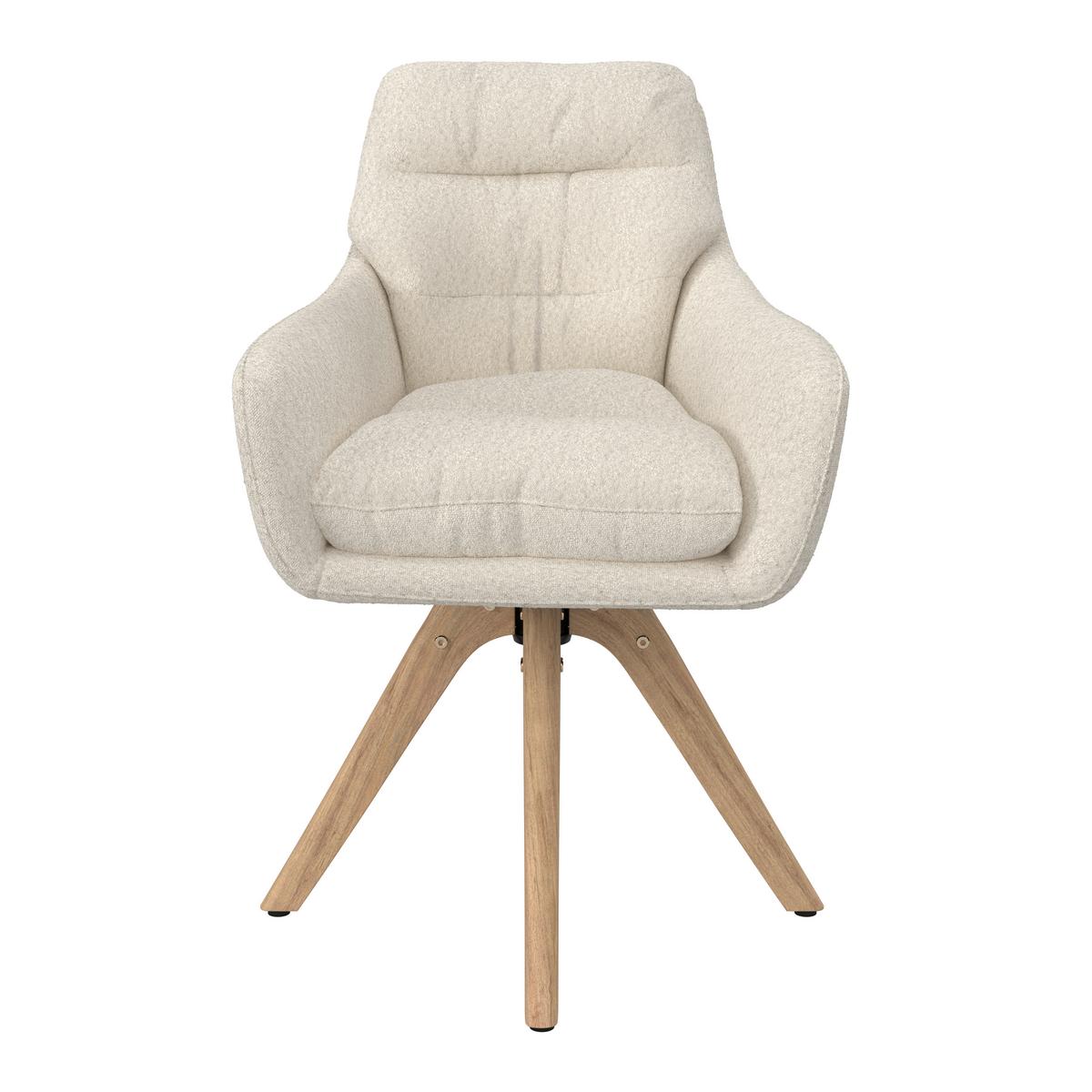 Naslanjač Juana, Krem Barve - krem barve/naravne barve, Moderno, tekstil/les (61/93/65cm) - Bessagi Home