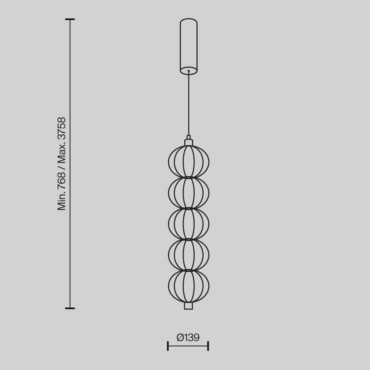 Pendelleuchte Mod216pl-L10g3k - Goldfarben, Design, Metall (13.9/375.8cm) - MAYTONI
