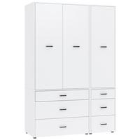 Kleiderschrank Kivo Weiß - Schwarz/Weiß, Basics, Holzwerkstoff/Kunststoff (135/239,40/52,1cm) - Based