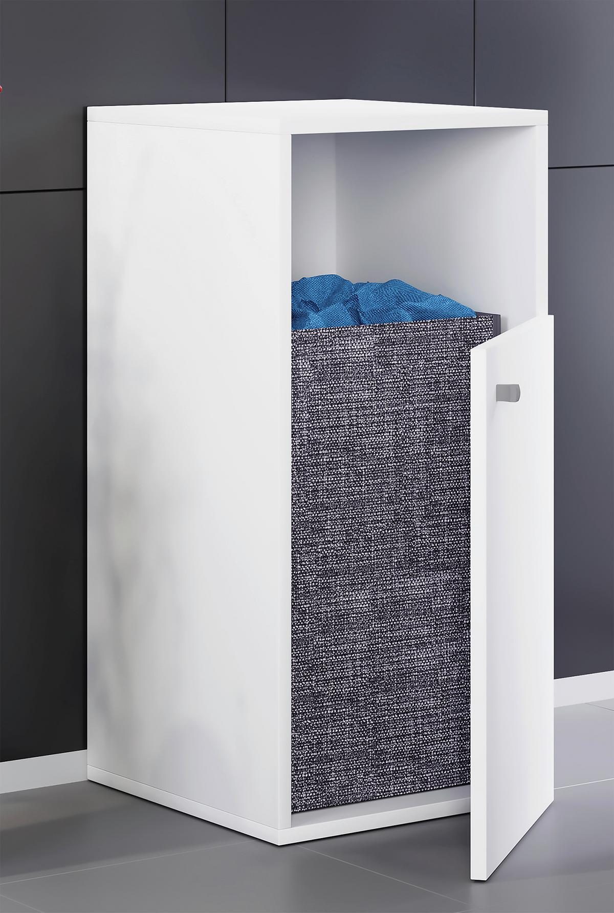 Spodnja Omarica Dreso, Bela - srebrne barve/bela, Moderno, umetna masa/leseni material (40/74/39cm) - MID.YOU