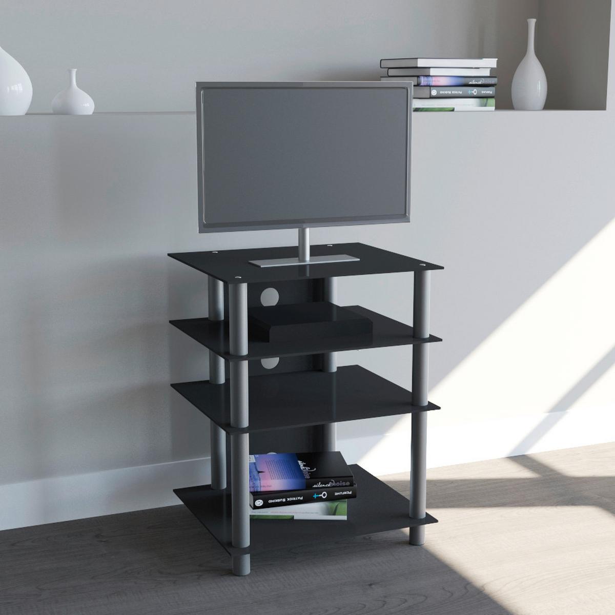 Mizica Za Hi-fi Naprave Bilus, Črno Srebrna, 54 Cm - srebrne barve/črna, Konvencionalno, kovina/steklo (54/70/47cm) - MID.YOU