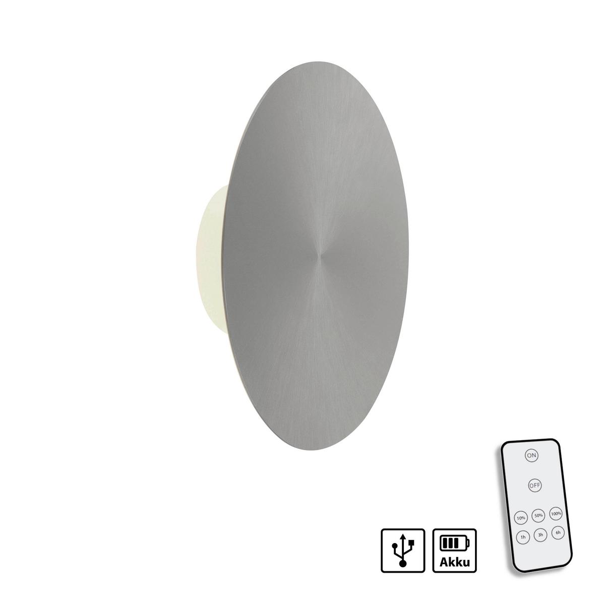 KINKIET AKUMULATOROWY 8153-15 AKKU PUNTUA - szary, Design, tworzywo sztuczne/metal (25/6,5cm) - Paul Neuhaus
