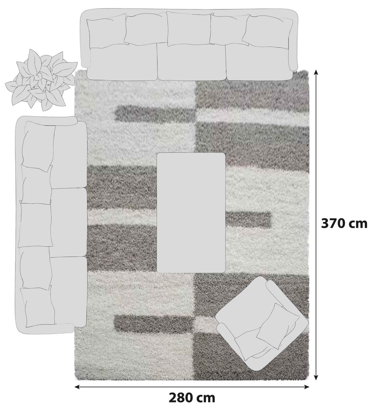 Hochflorteppich Gala Beige ca. 280x370cm - Beige, Design, Textil (280/370cm) - Novel