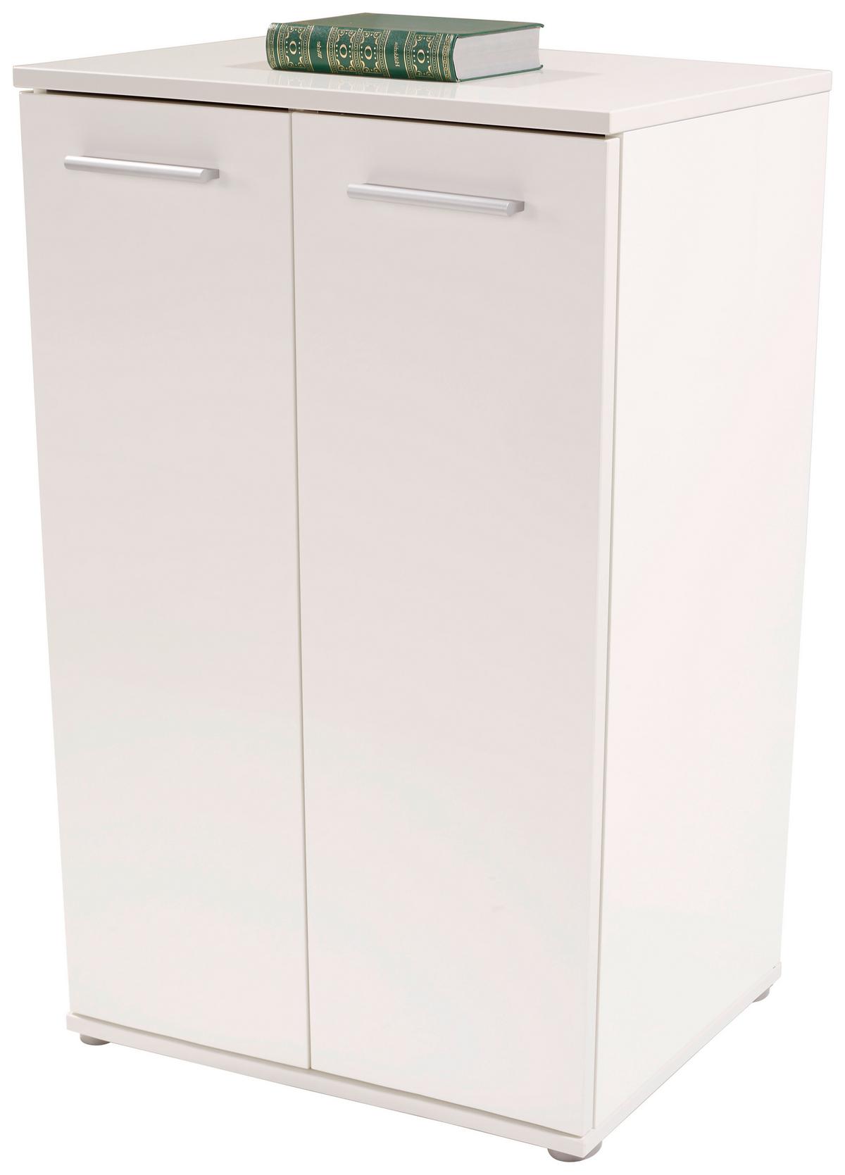 Komoda Christian New 1 - bijela/boje aluminija, Moderno, drvni materijal/plastika (60/85/35cm) - Modern Living