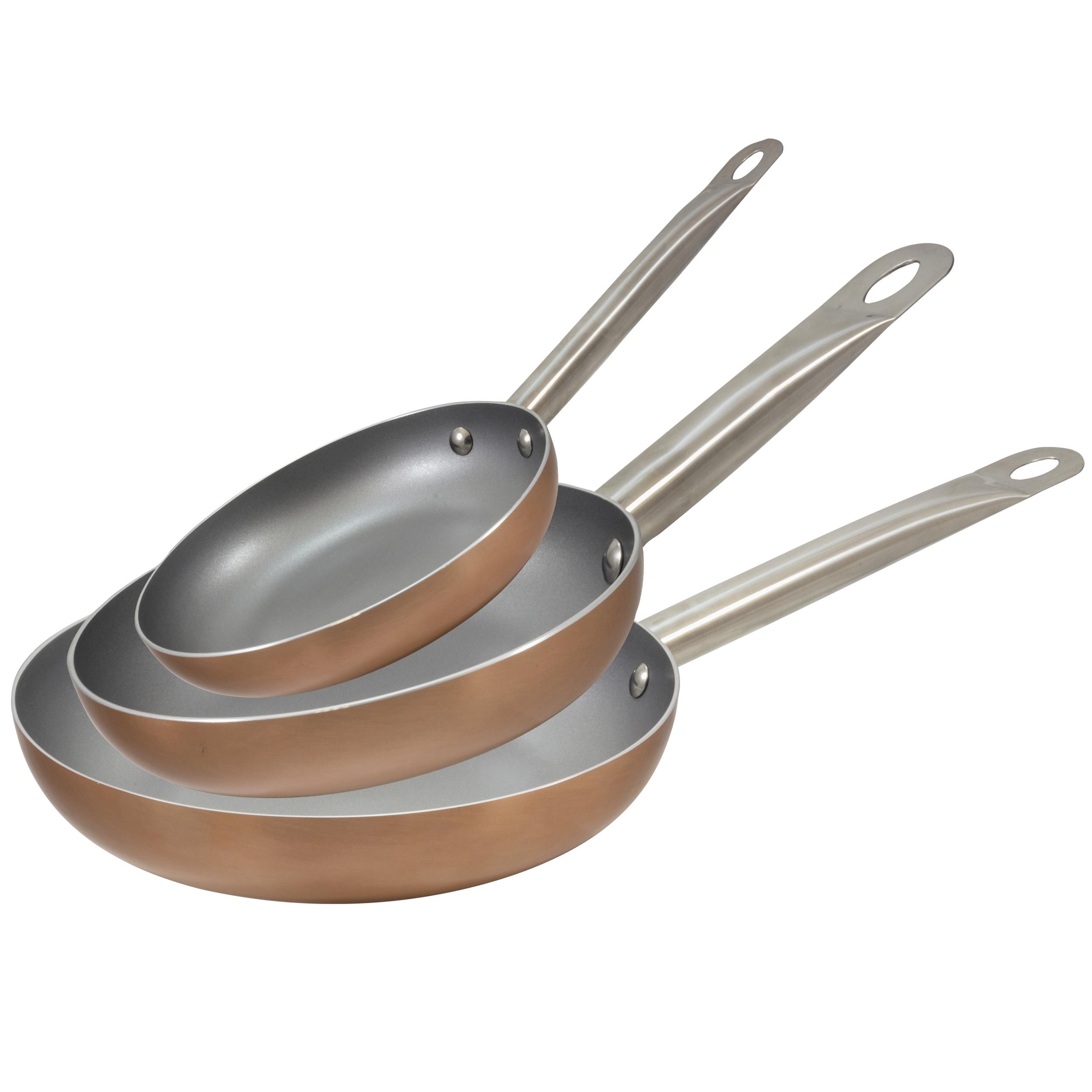 Pfannenset Optimum Plus, 3-teilig - Silberfarben/Kupferfarben, MODERN, Metall (18/22/26cm)