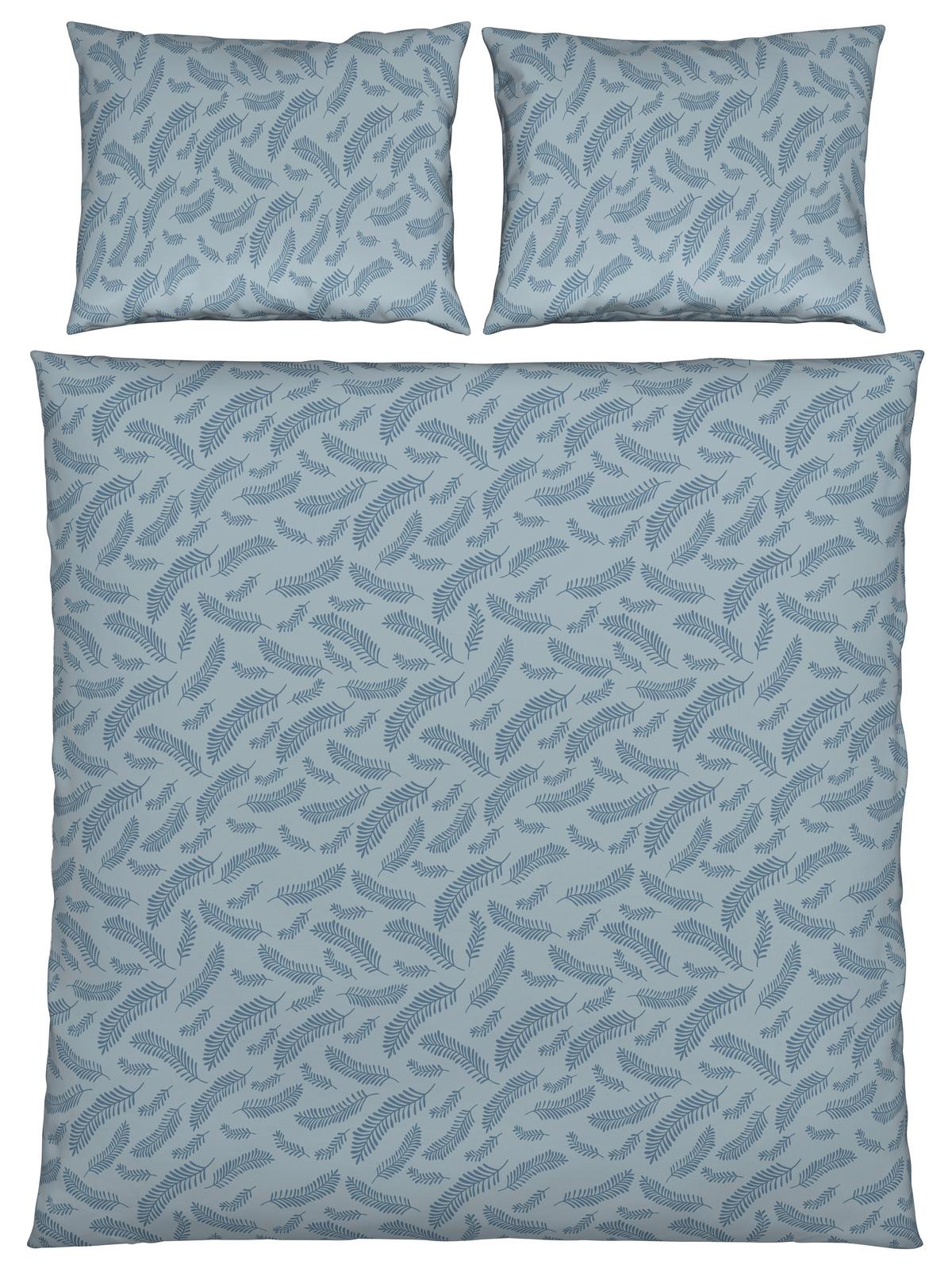 Lenjerie de pat Ferns,cca. 200x220/2x50x70 cm - albastru, Modern, textil (200/220cm) - Mömax