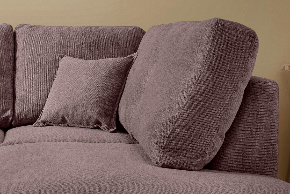 Wohnlandschaft Valentina Bordeaux Struktur - Bordeaux/Naturfarben, KONVENTIONELL, Holz/Textil (230/200cm) - P & B