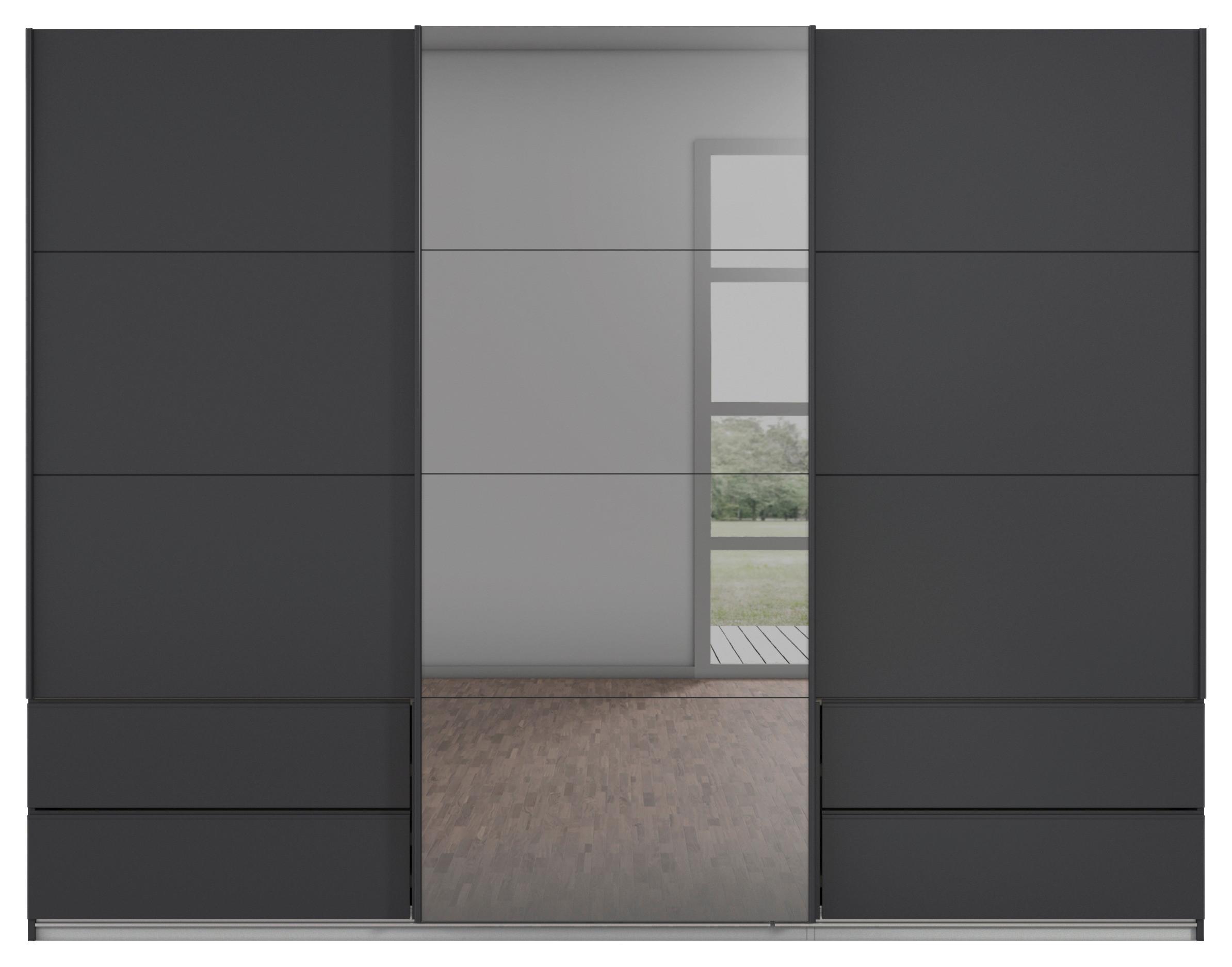 Schwebetürenschrank Elara in Grau - Grau, KONVENTIONELL, Holzwerkstoff/Metall (271/210/62cm) - Premium Living