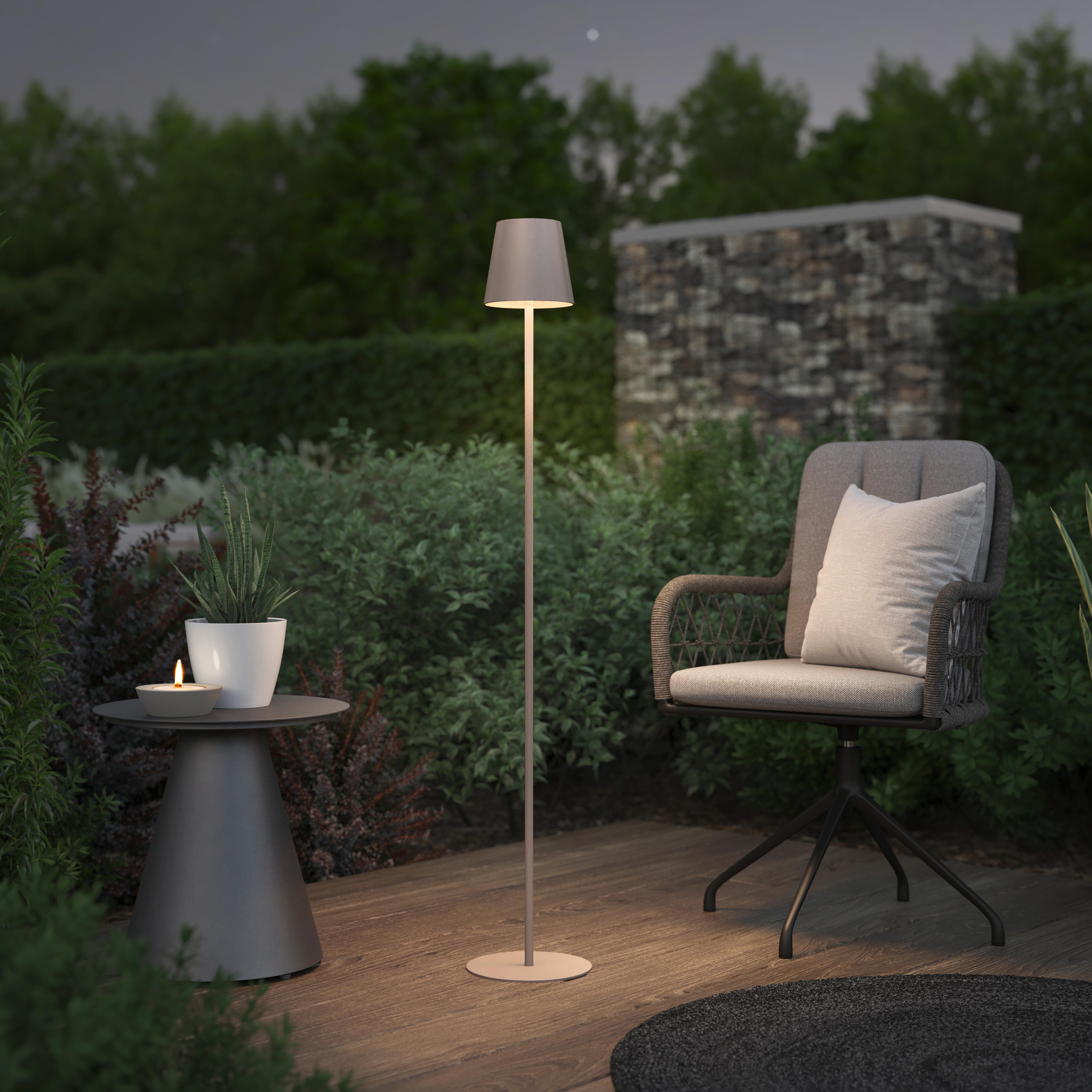 LED-Außenleuchte Ausi Sandfarben max. 4 Watt - Sandfarben, MODERN, Kunststoff/Metall (22/130cm) - Mömax