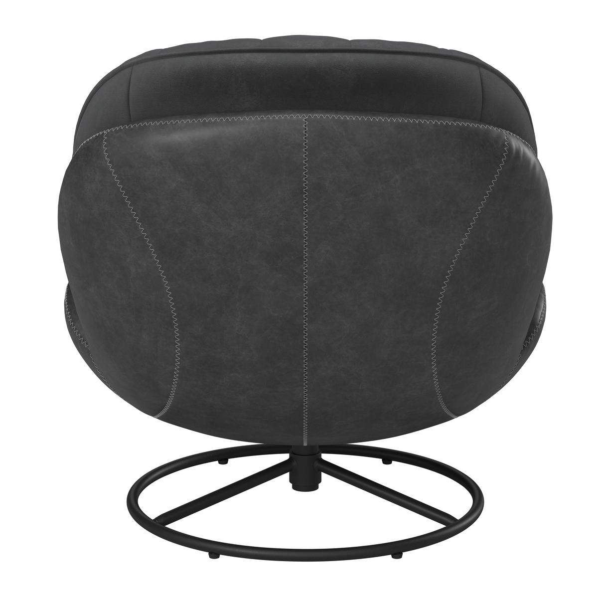 Relax Fotel Lábtartóval Essy - sötétszürke, Modern, textil/fém (83/84,5/86cm) - Bessagi Home