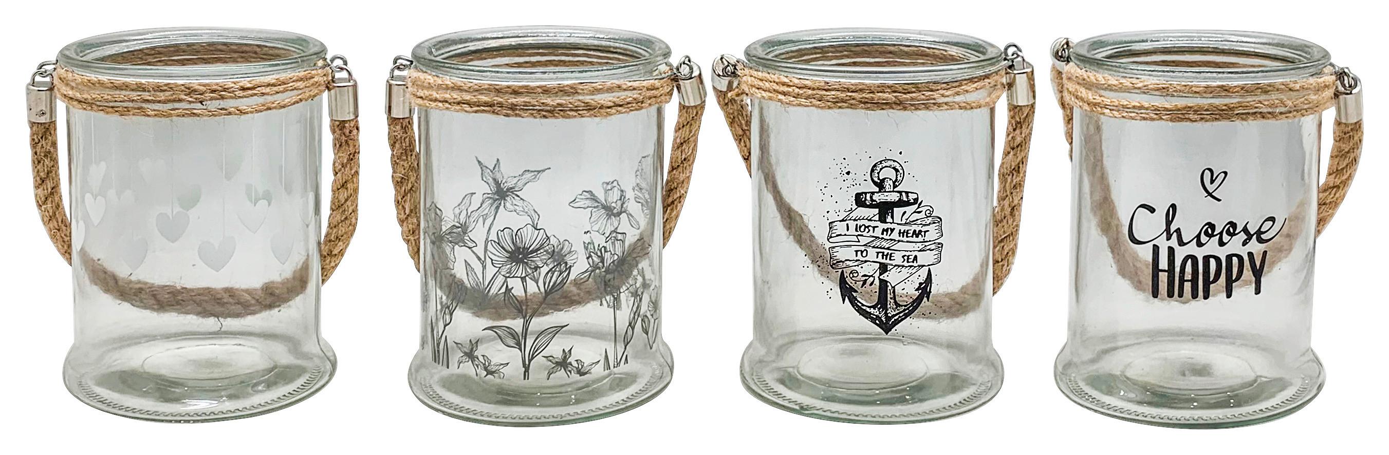 Suport lumânare Maggie - străveziu, sticlă (12,5/17cm) - Modern Living