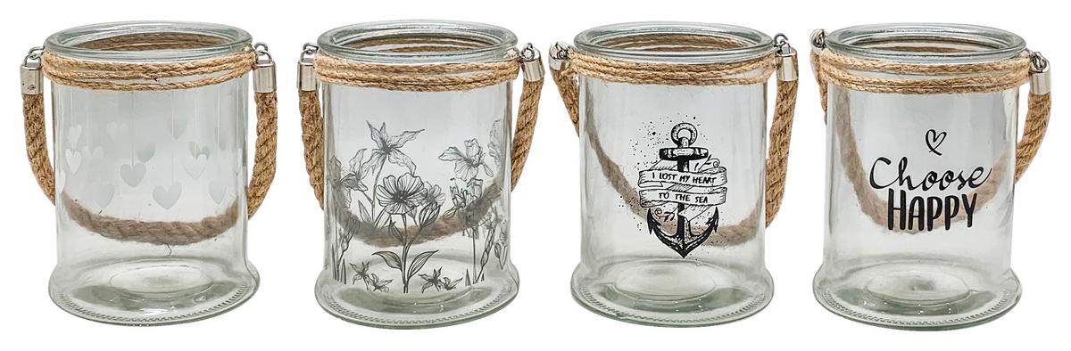 Suport lumânare Maggie - străveziu, sticlă (12,5/17cm) - Modern Living