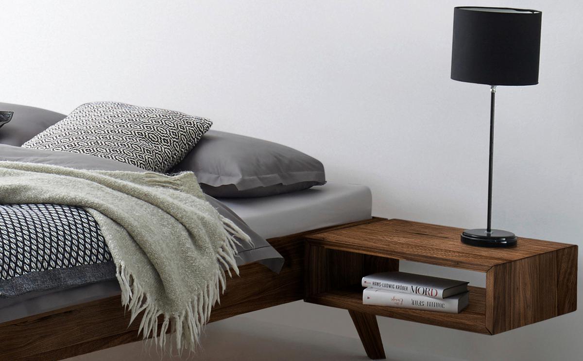 STOLIK NOCNY AKAI - kolor orzechowy, Natur, drewno (50/16/41cm) - Hasena