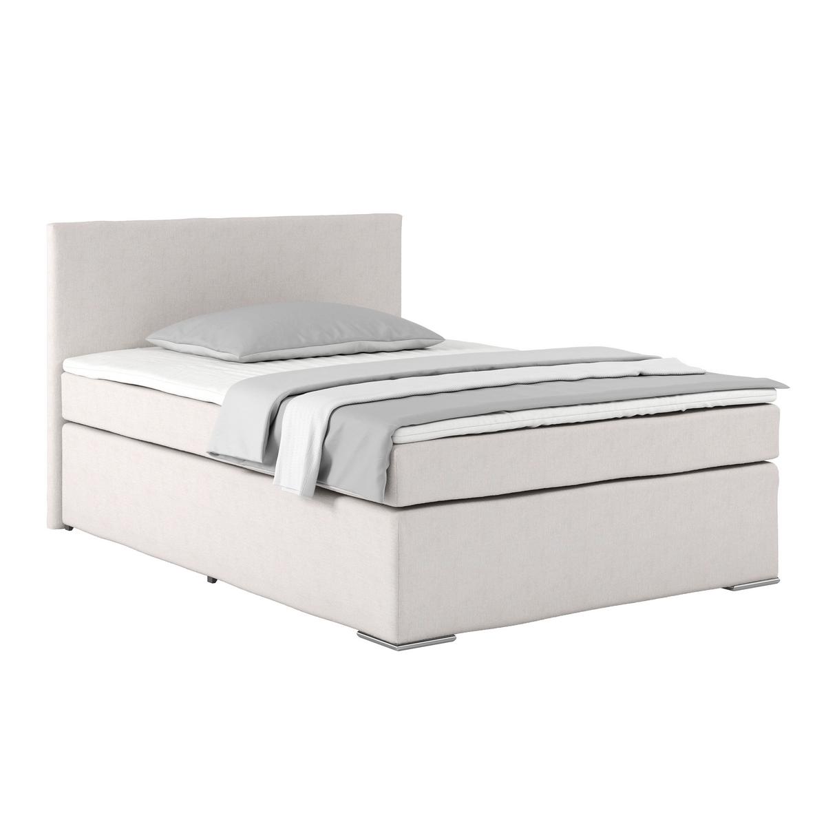 Boxspring Krevet Nero - boje pijeska/boje kroma, Konvencionalno, tekstil/metal (140/200cm) - Best Price