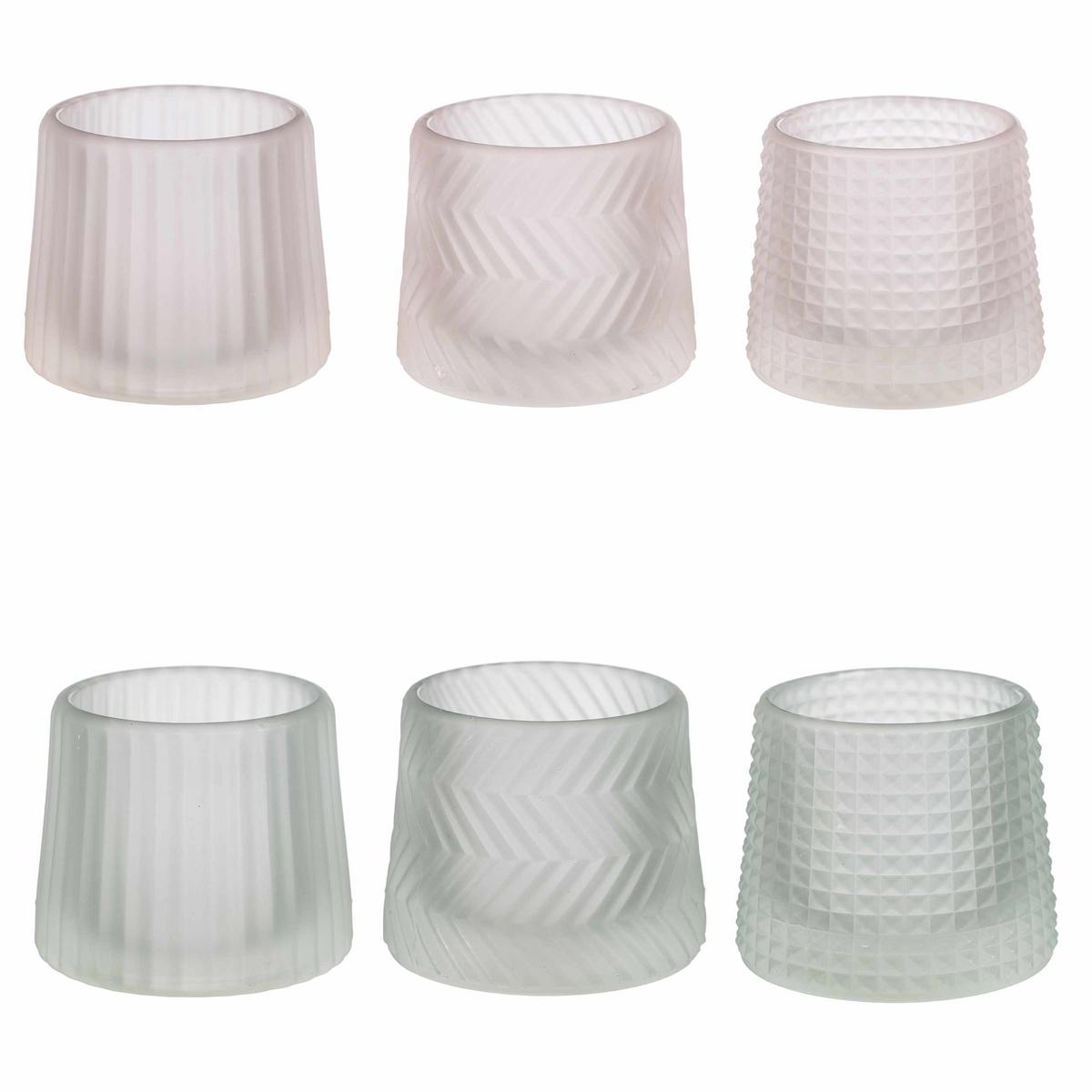 Teamécsestartó Tilburg I - zsályazöld/rózsaszín, Konventionell, Üveg (8,2/7cm) - Modern Living