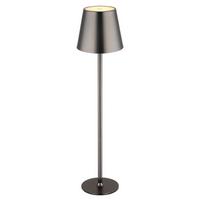 AKKU-TISCHLEUCHTE 58438GM VANNIE - Weiss/Schwarzchrom, Konventionell, Kunststoff/Metall (11,2/47cm) - Globo
