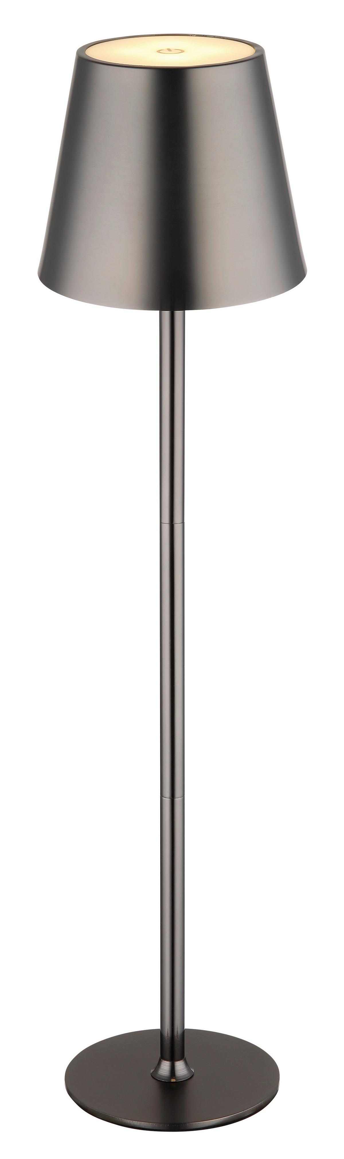 AKKU-TISCHLEUCHTE 58438GM VANNIE - Weiss/Schwarzchrom, Konventionell, Kunststoff/Metall (11,2/47cm) - Globo