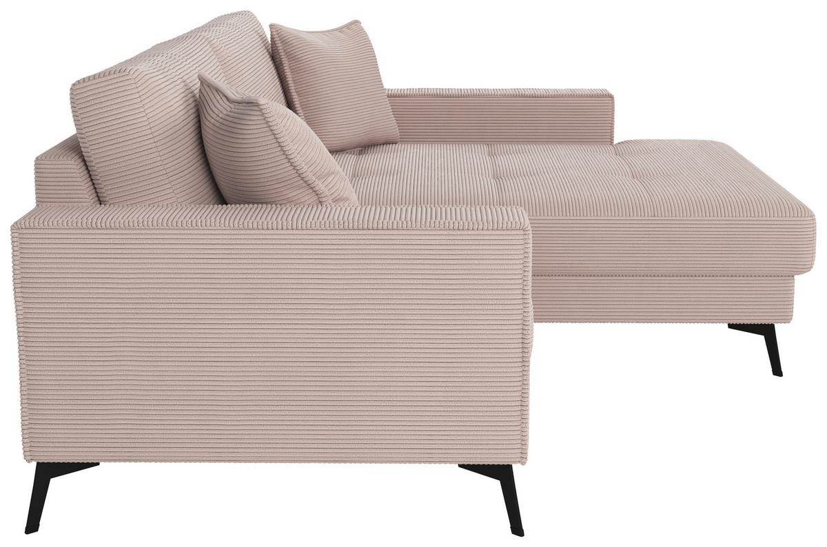 Kutna Garnitura Ted - ružičasta/crna, Trend, tekstil/metal (228/174cm) - Modern Living