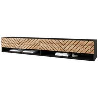 Nizka Omarica Amadeo A180 Inkl. Beleuchtung - hrast wotan/črna, Basics, umetna masa/leseni material (180/30/31cm) - P & B