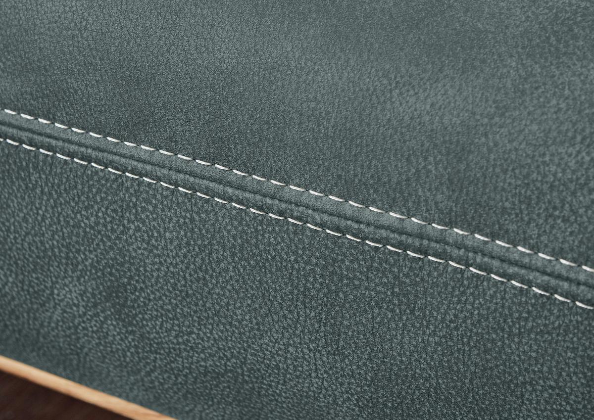 Wohnlandschaft Erling Grün - Beige/Schwarz, MODERN, Leder/Metall (187/89/322cm) - Premium Living