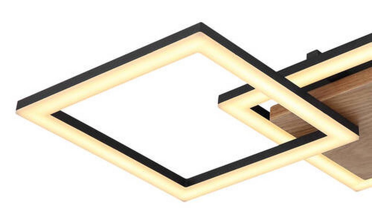 LED-Deckenleuchte Kerry max. 30 Watt. - Dunkelbraun/Opal, Design, Holz/Kunststoff (66/31/7,5cm) - Globo