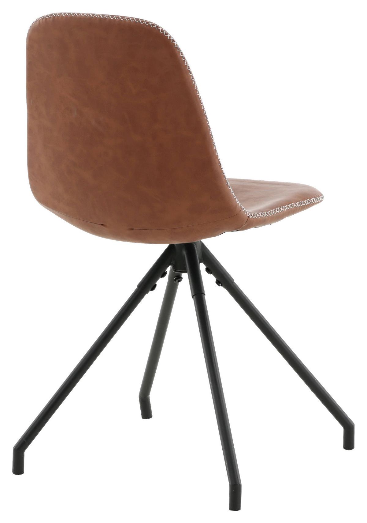 STUHL-SET POLAR - Cognac/Schwarz, Design, Textil/Metall (44/88/54cm) - Livetastic