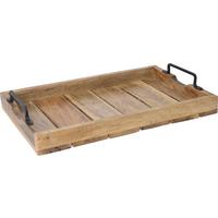 Tablett Arthur aus Holz ca. 45,5x30x7cm - Braun, Modern, Holz (45,5/30/7cm) - Premium Living