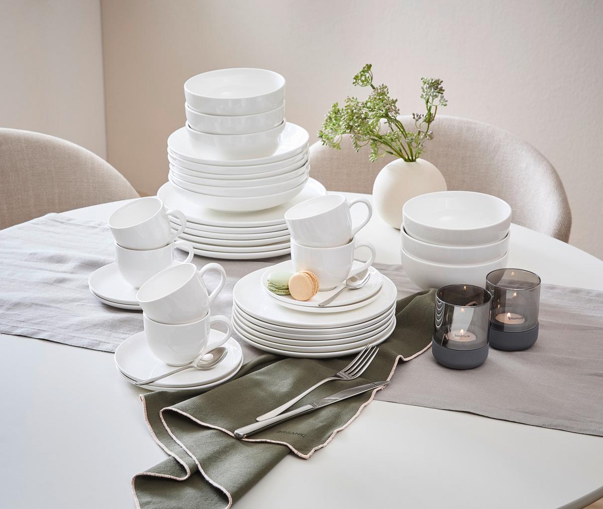 SERWIS OBIADOWO-ŚNIADANIOWY SKAGEN - biały, Design, ceramika - Ritzenhoff Breker