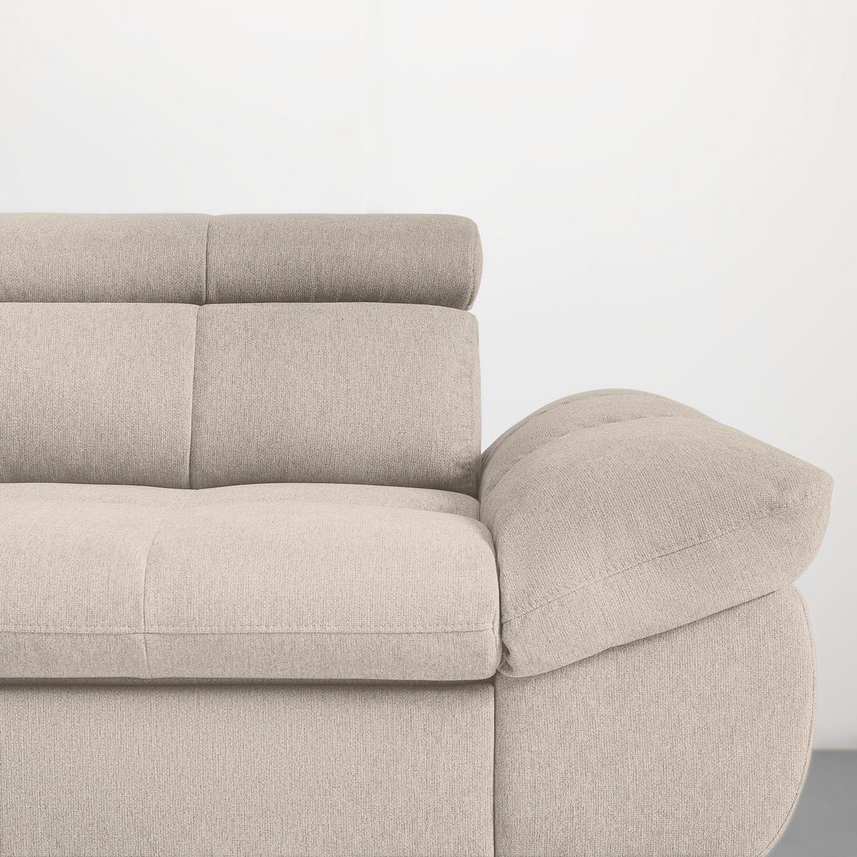 Wohnlandschaft Alberto Beige - Beige/Schwarz, MODERN, Textil/Metall (296/78/201cm) - Mömax
