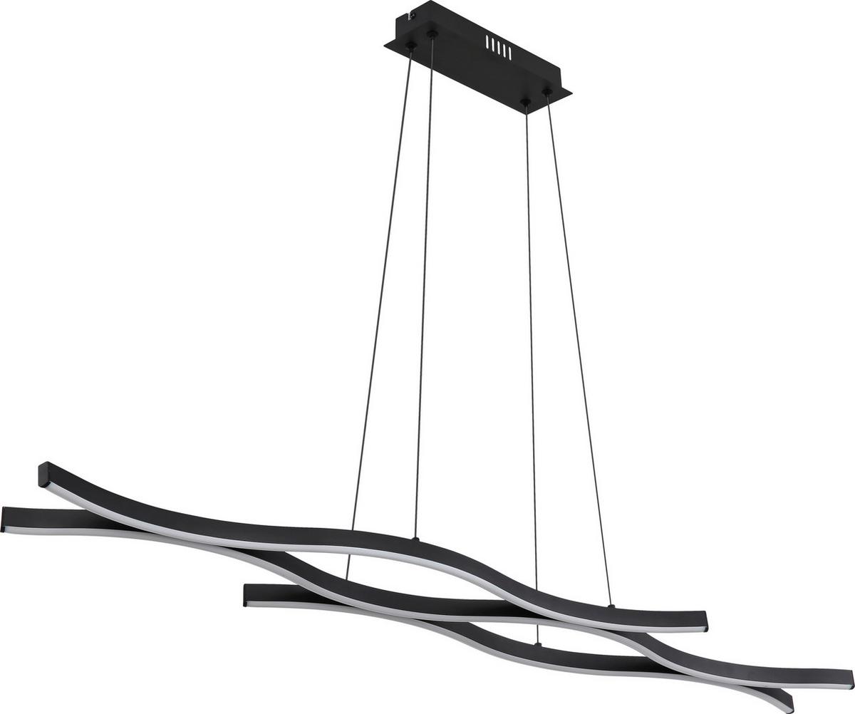 Viseča Led-svetilka Relo - črna/opal, Moderno, kovina/umetna masa (107,6/18/120cm) - Mömax