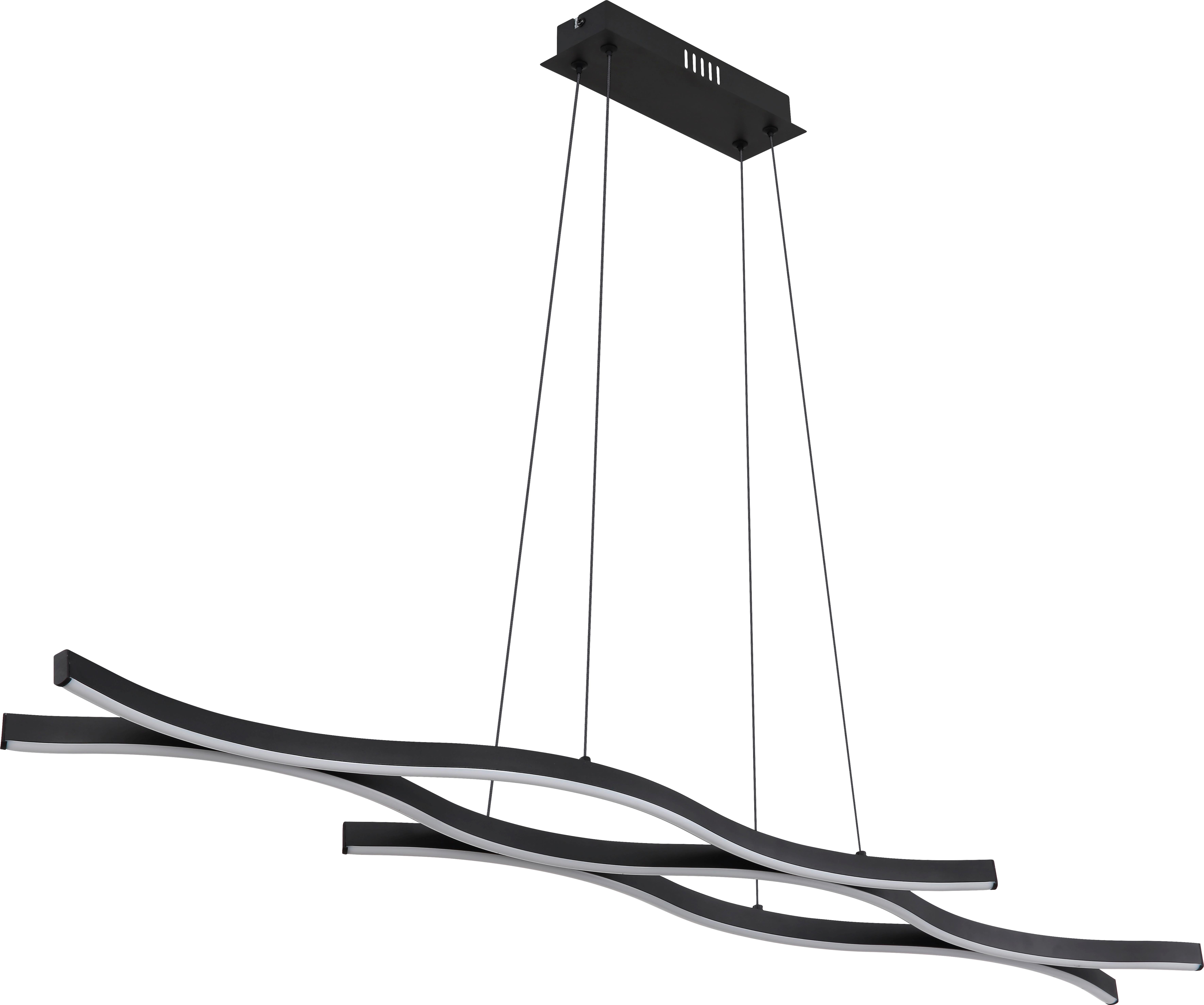 LED-HÄNGLAMPA RELO - opal/svart, Modern, metall/plast (107,6/18/120cm) - Mömax