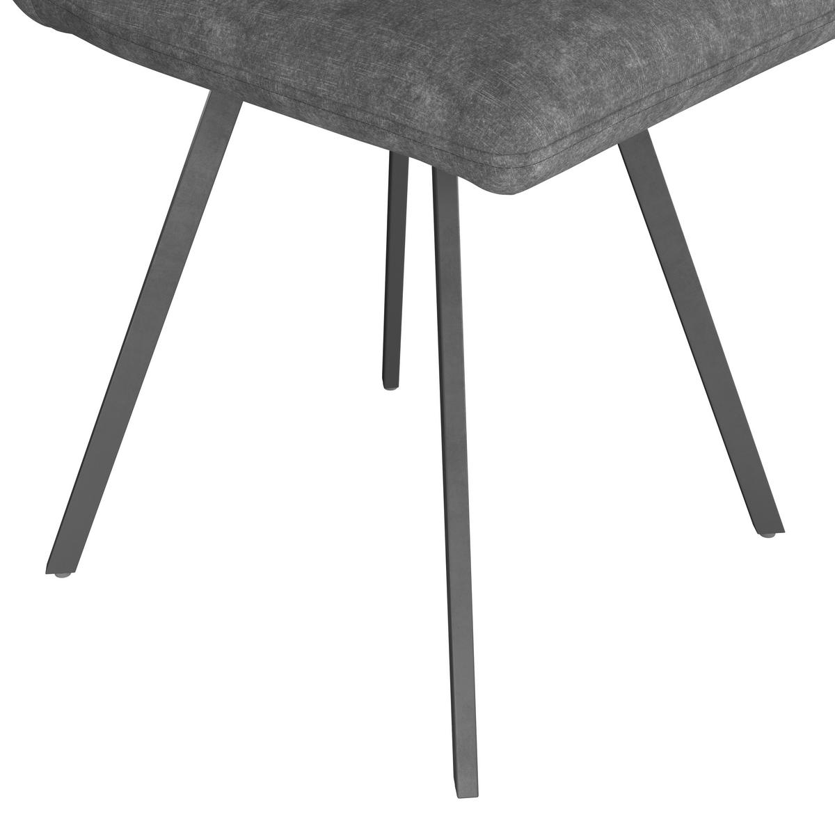 Stol Johanna, Siva - siva/črna, Moderno, kovina/tekstil (46/90/60cm)