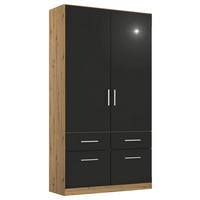 Omara Berlin, Barva Hrasta, Črna - barve kroma/siva, Moderno, umetna masa/leseni material (91/210/54cm) - Rauch Möbel