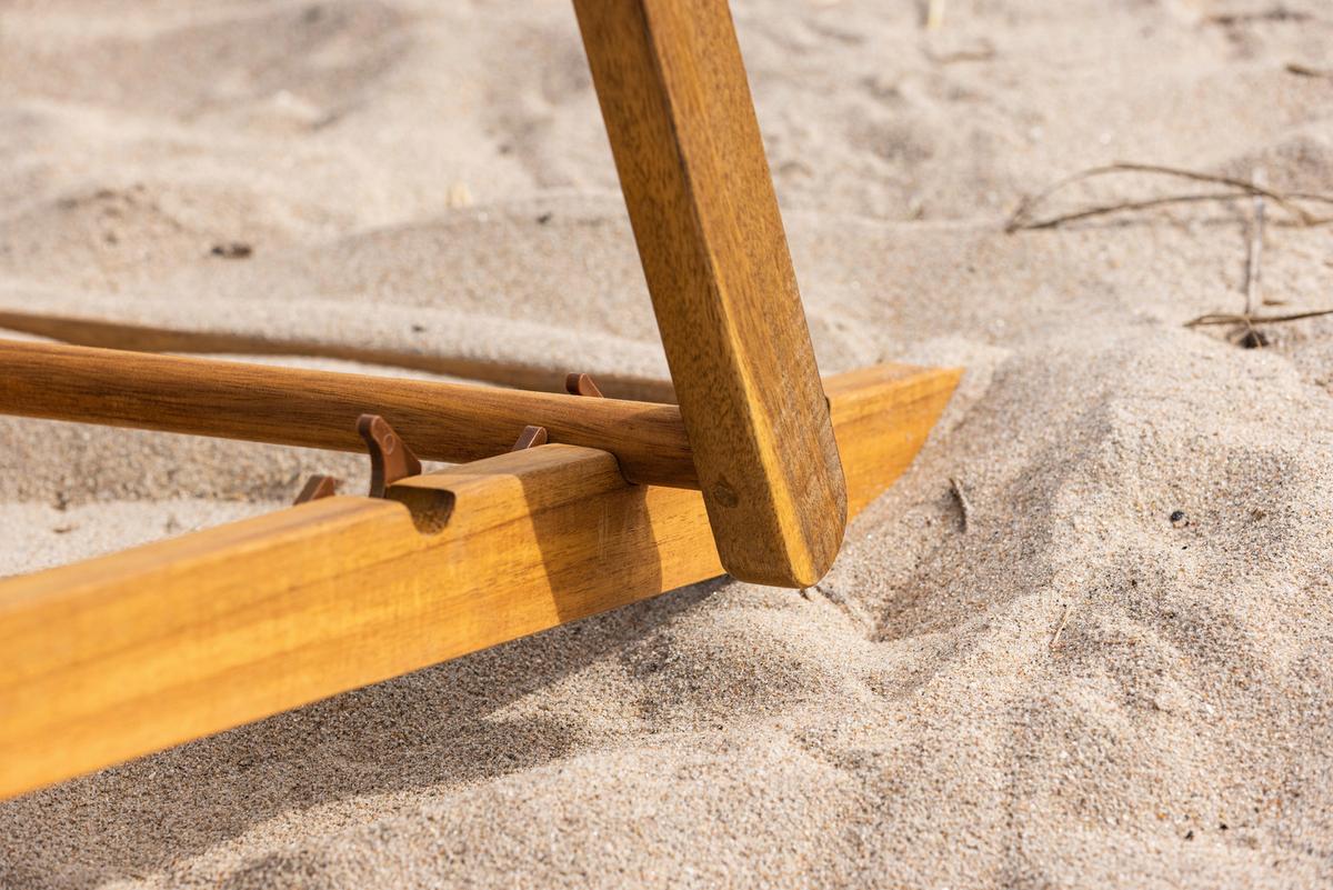 STRANDSTUHL PEACHY - Beige/Naturfarben, KONVENTIONELL, Holz/Textil (57/80/105cm) - Gardenson