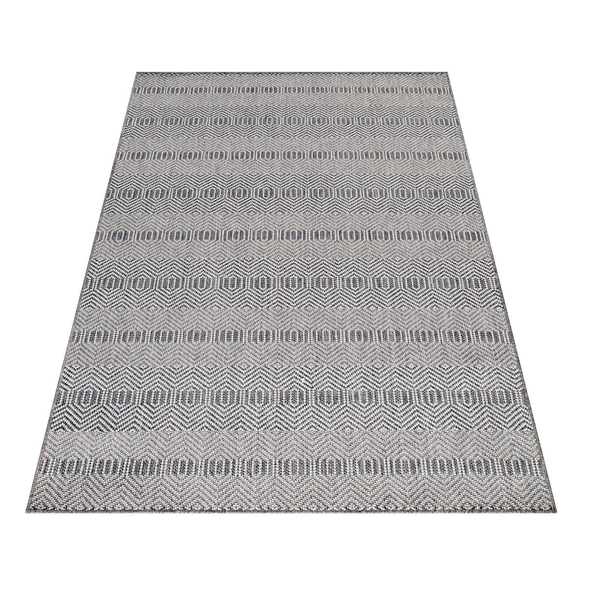 Flachwebeteppich Aruba Grau ca. 120x170cm - Grau, Design, Textil (120/170cm) - Novel