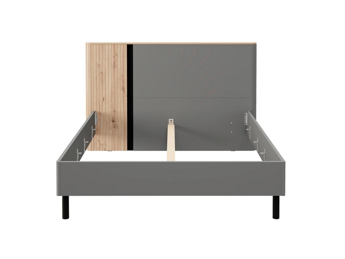 Ágykeret Fejvéggel Sinop - grafitszürke/fekete, Modern, faalapú anyag (160/200cm)