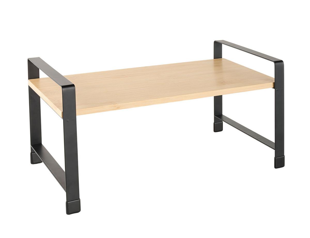 Etajeră de bucătărie Rita - 1 - culoare natur/negru, Modern, materiale naturale/metal (40/20/20cm) - Mömax