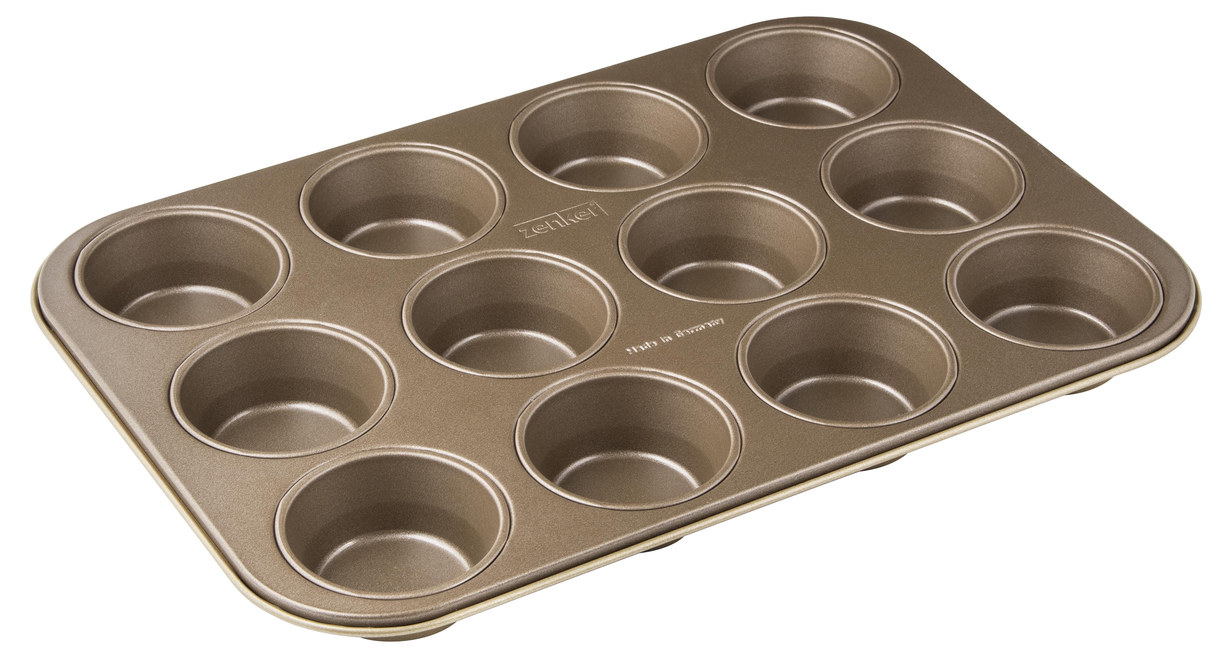 Muffinform Zenker in Goldfarben, 12er-Form - Goldfarben, Metall (38,5/26,5/3cm)