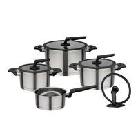 Set Posod Apart, 4-Delni - barve nerjavečega jekla/prozorno, Basics, kovina/steklo - GSW
