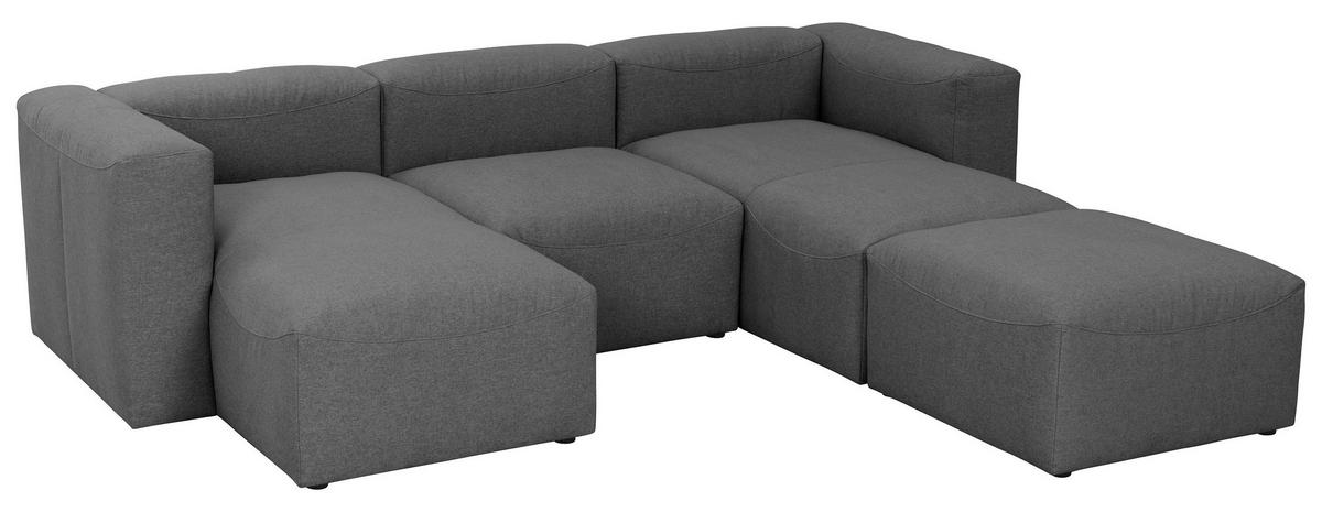 WOHNLANDSCHAFT LENA - Anthrazit, Design, Kunststoff/Textil (160/275/235cm) - Max Winzer