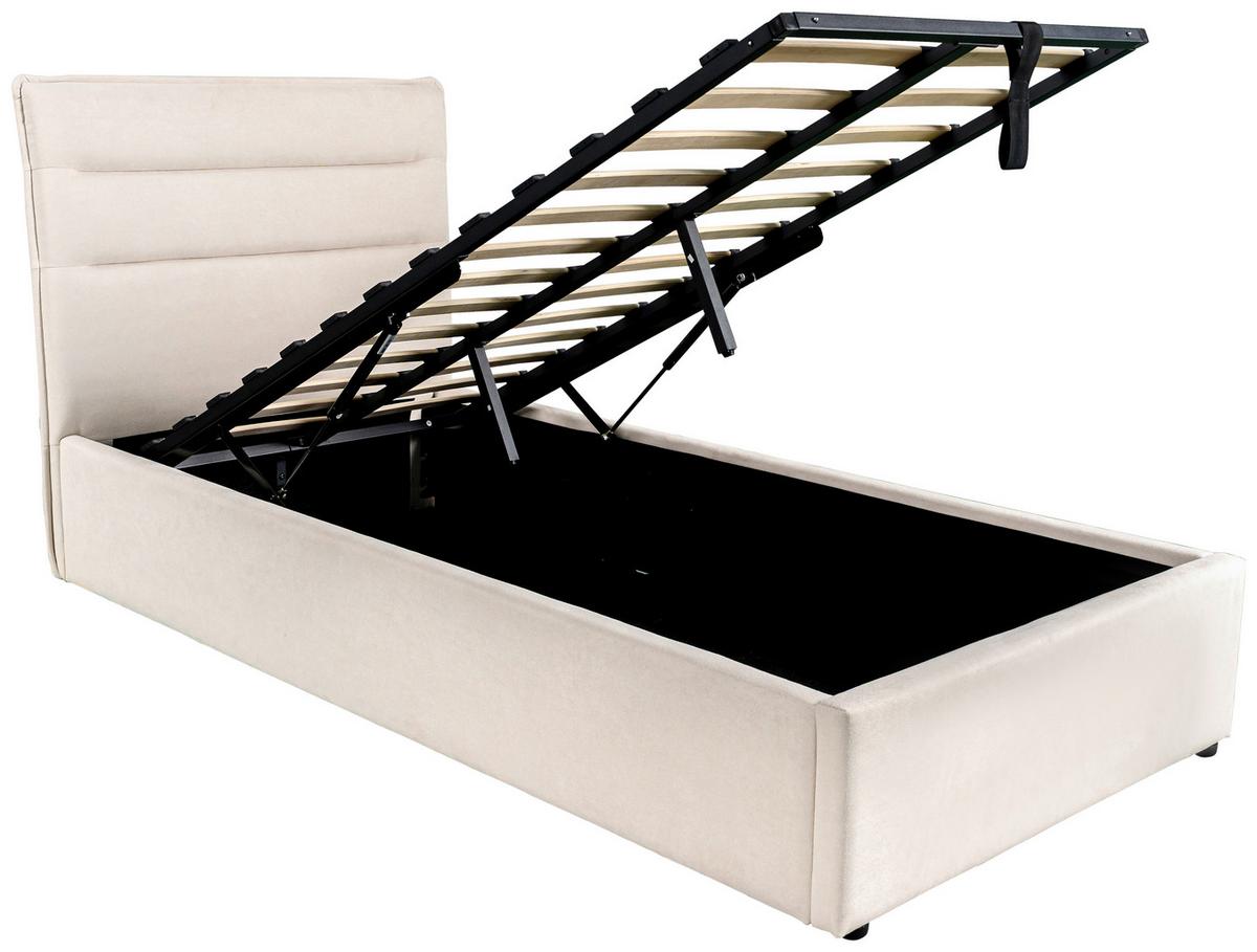 Tapecirani Krevet Sienna - prirodne boje/bež, Lifestyle, drvo/metal (90/200cm) - Based